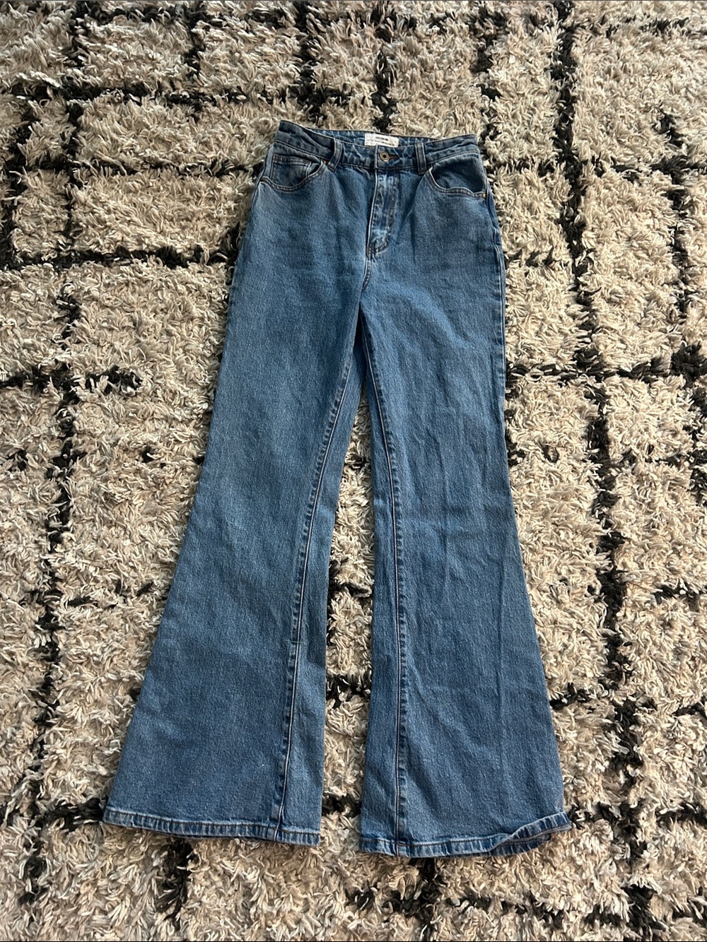 Cotton On Women's Blue High-Rise Flared Jeans